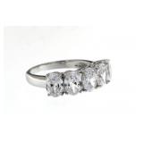 Oval 5.50 ct White Topaz Anniversary Ring