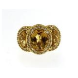 Genuine 6.50 ct Golden Citrine Designer Ring