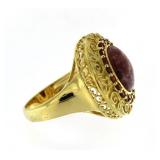 Genuine Red Jasper Antique Style Ring