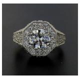 Round Brilliant 3.00 ct White Topaz Dinner Ring