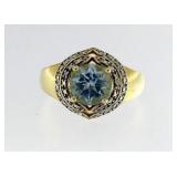 Genuine 2.50 ct Blue Topaz & Diamond Accent Ring