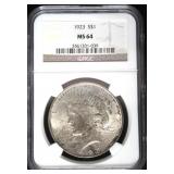 1923 MS64 Peace Silver Dollar