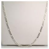 Quality 4 MM Sterling sliver 20" Figaro Necklace