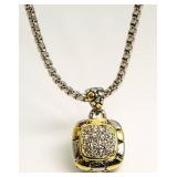 Yurman Style White Topaz Large Fashion Necklace