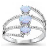 Tension Set Fire Opal Designer Ring