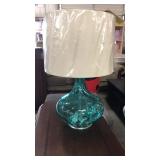 Large Blue Glass Designer Lamp