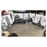 4 pc Europe Canvas Scenes