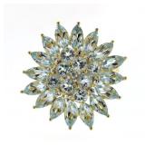 Genuine 4.80 ct Blue Topaz Cocktail Ring