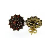 14kt Gold Antique 4.00 ct Garnet Earrings