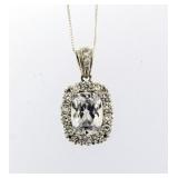 Cushion Cut 7.40 ct White Topaz Pendant