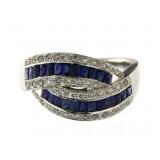 14kt Gold Genuine 2.00 ct Sapphire & Diamond Ring
