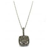 10kt Gold Cushion Cut 3/4 ct Diamond Pendant