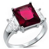 Radiant Cut 4.25 ct Ruby Cocktail Ring