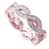Rose Gold Toned White Topaz Infinity Band