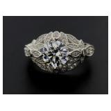 Antique Style 2.50 ct White Topaz Solitaire Ring