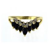 14kt Gold Genuine Sapphire & Diamond Ring
