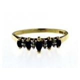 10kt Gold Genuine Sapphire & Diamond Ring