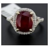 14kt Gold 7.03 ct Ruby & Diamond Ring