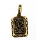 10kt Gold 6.35 ct Garnet & Diamond Pendant