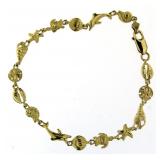 14kt Gold Nautical Themed 7" Bracelet
