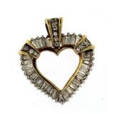 14kt Gold 2.00 ct NICE Baguette Diamond Pendant