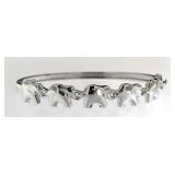 Designer Elephant Sterling Silver Bracelet