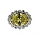 Elongated Oval 5.00 ct Canary Yellow Designer Ring