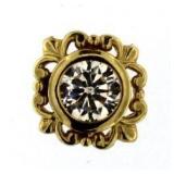 14kt Gold Bezel Set 1.00 ct White Topaz Pendant