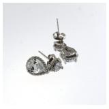 Pear Cut 3.50 ct White Topaz Earrings