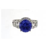 Round 3.66 ct Tanzanite Designer Ring