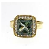 Princess Cut 5.50 ct Tsvasorite Designer Ring