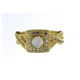 Round Fire Opal Infinity Designer Ring