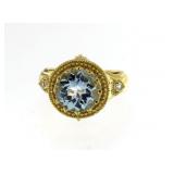 Brilliant 4.00 ct Round Aquamarine Solitaire Ring