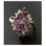 Beautiful 2.50 ct Amethyst & Diamond Accent Ring
