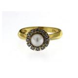 Genuine Pearl & Diamond Accent Ring
