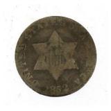 1852 Silver 3 Cent Piece