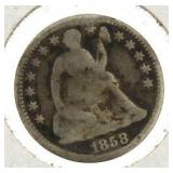 1858-O Seated Liberty Silver Half Dime
