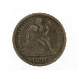 1891 Seated Liberty Silver Dime