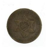 1852 - Silver 3 Cent Piece
