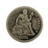 1876 Seated Liberty Silver Dime
