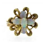 14kt Gold Mid Century Genuine Opal Estate Ring