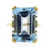 10kt Gold Genuine 17.90 ct Swiss Blue Topaz Ring