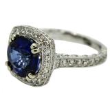 14kt Gold 5.82 ct Sapphire & Diamond Ring