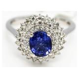 14kt Gold 2.14 ct Sapphire & Diamond Ring