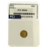 1853 Type 1 MS65 $1Gold Piece
