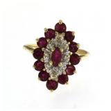 10kt Gold Antique 2.00 ct Ruby & Diamond Ring