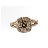 Elegant Round-Cushion Morganite Designer Ring