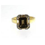 Emerald Cut 2.50 ct Smoky Quartz Solitaire Ring