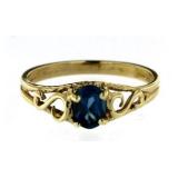 10kt Gold Vintage Blue Spinel Estate Ring