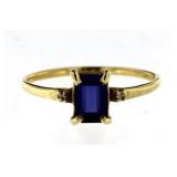 10kt Gold Genuine Sapphire & Diamond Ring